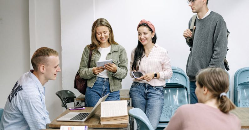 Sharing Textbooks - Group Of People Studying Together